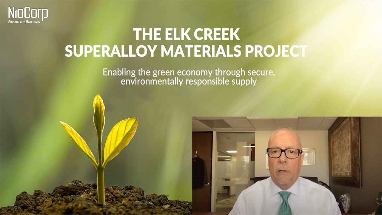 NioCorp's Mark Smith and Scott Honan provide a detailed briefing on the Elk Creek Superalloy Materials Project.