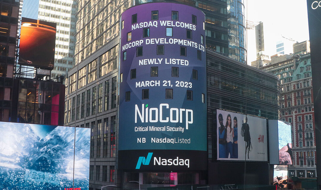 NioCorp Nasdaq Billboard