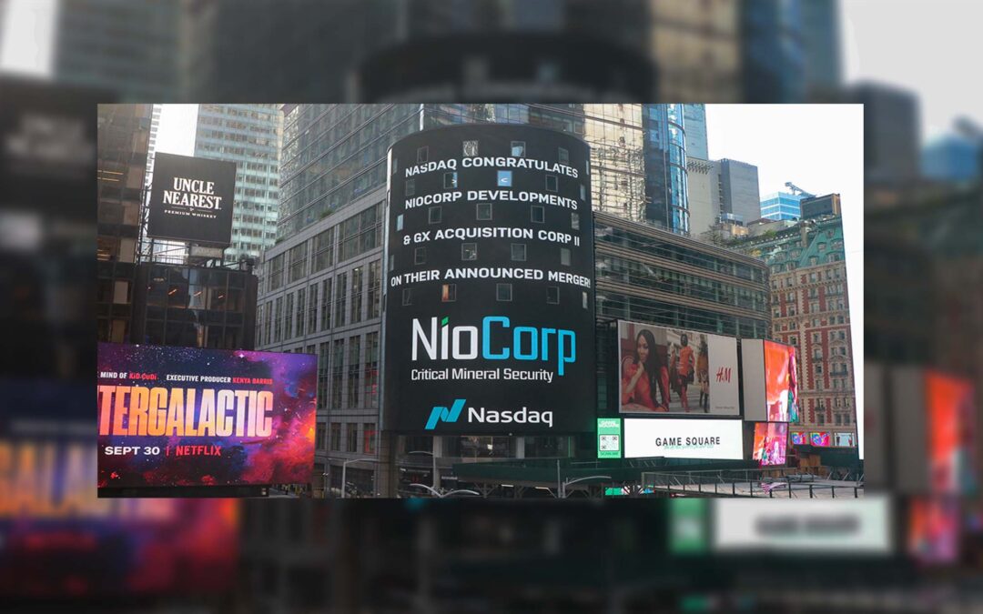 Times Square Nasdaq Billboard NioCorp-GX